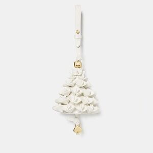 Kate Spade Winter Pine 3D tree dangle bag charm in meringue smooth leather